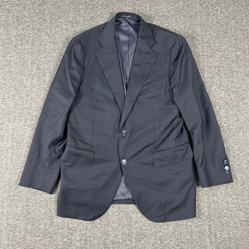 Suitsupply Vitale Barberis Canonico Sport Coat Blazer 42R Black Super 130s Wool